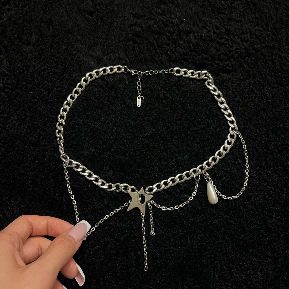 Silver Star Chain Necklace